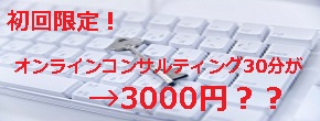 初回限定！スカイプ30分コンサルティング2100円